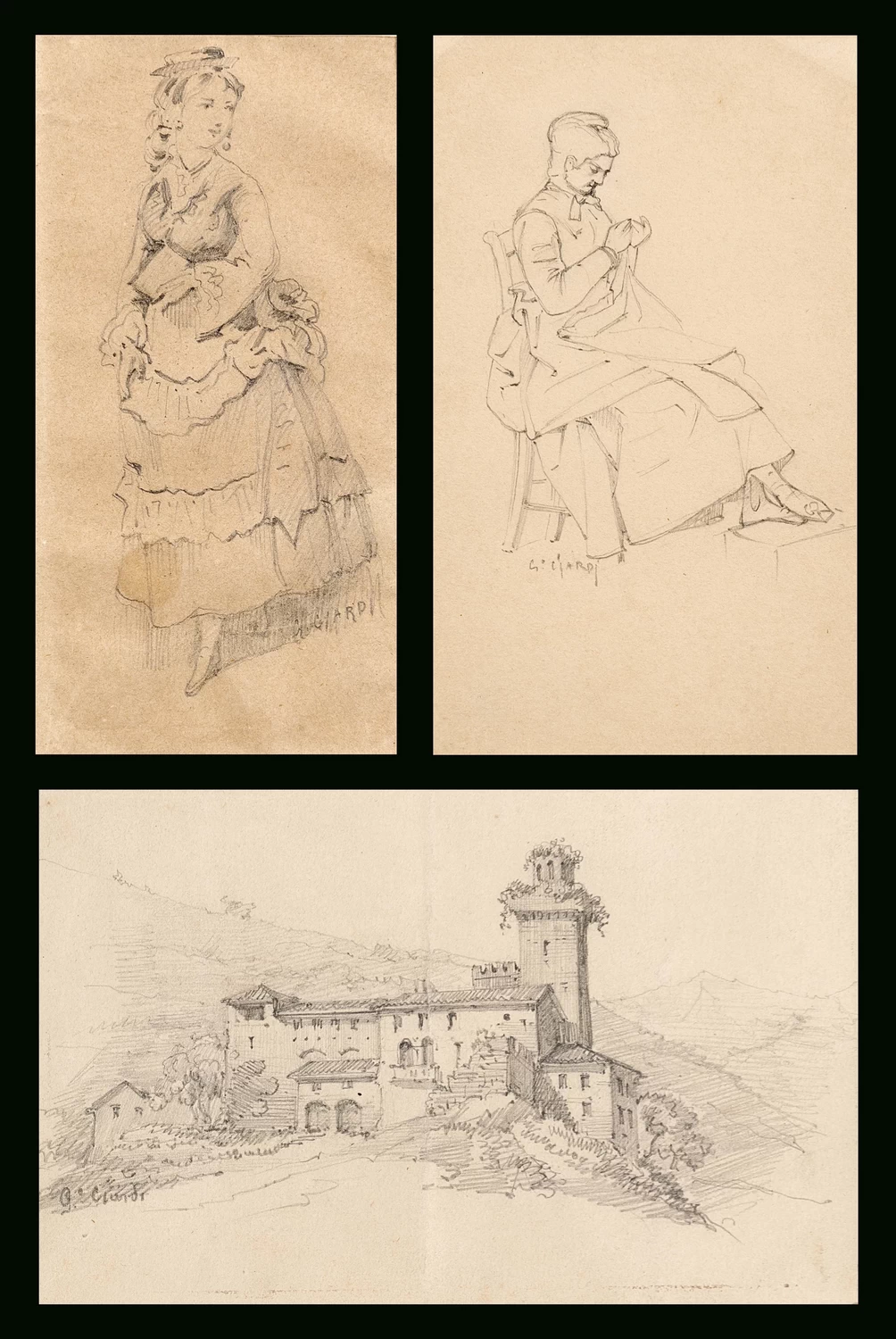 Studio di figure e paesaggio